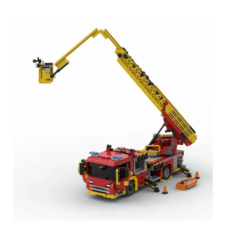 MOC-86254 LKW Stadt Feuerwehr Rettungsfahrzeug 1079 Stück Kinder Baustein Spielzeug DIY Weihnachtsgeschenke Geburtstagsgeschenke Image