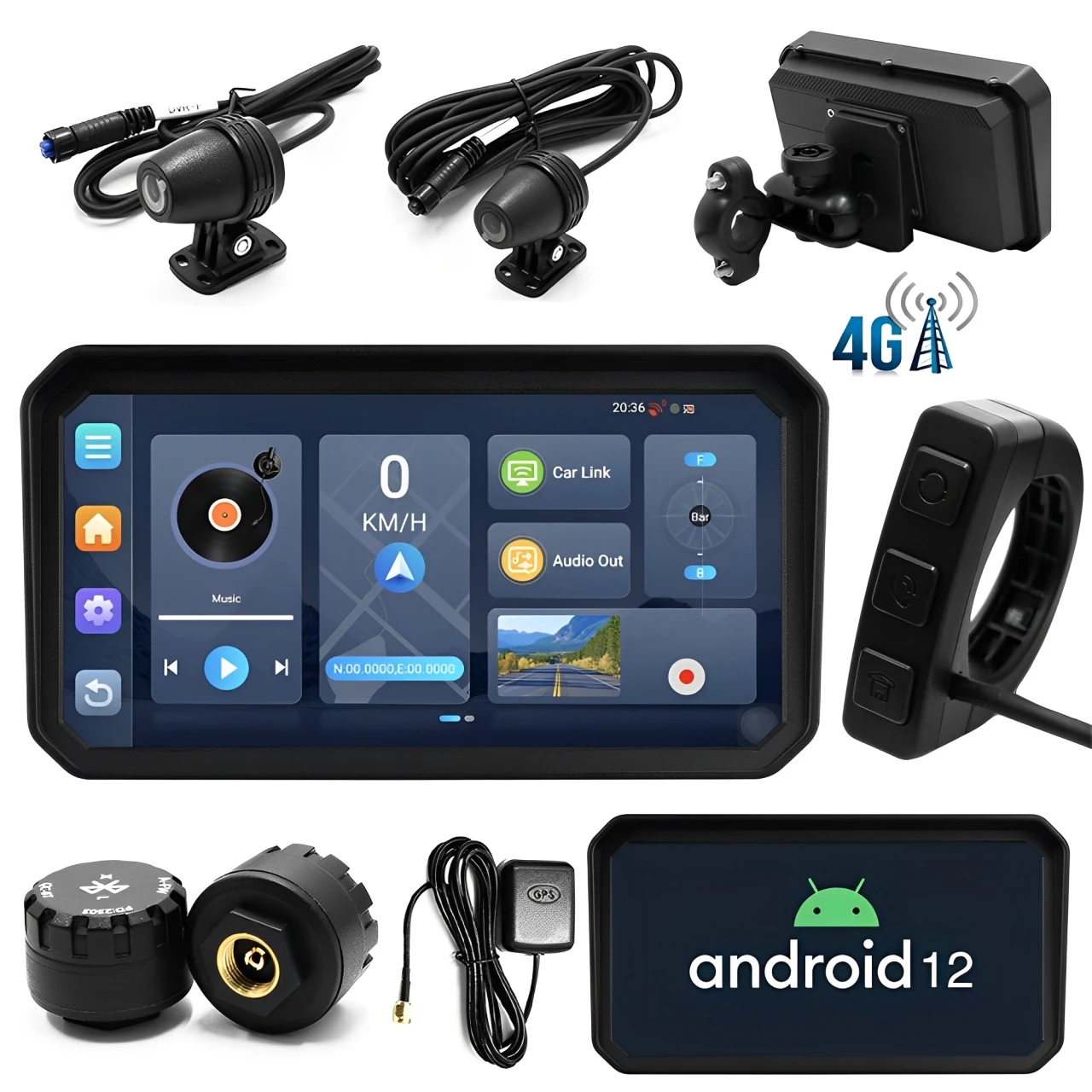 Drahtloses CarPlay Moto Android Auto 6" tragbares digitales Motorrad-Armaturenbrett GPS-Navigationsdisplay TPMS-Monitor Image