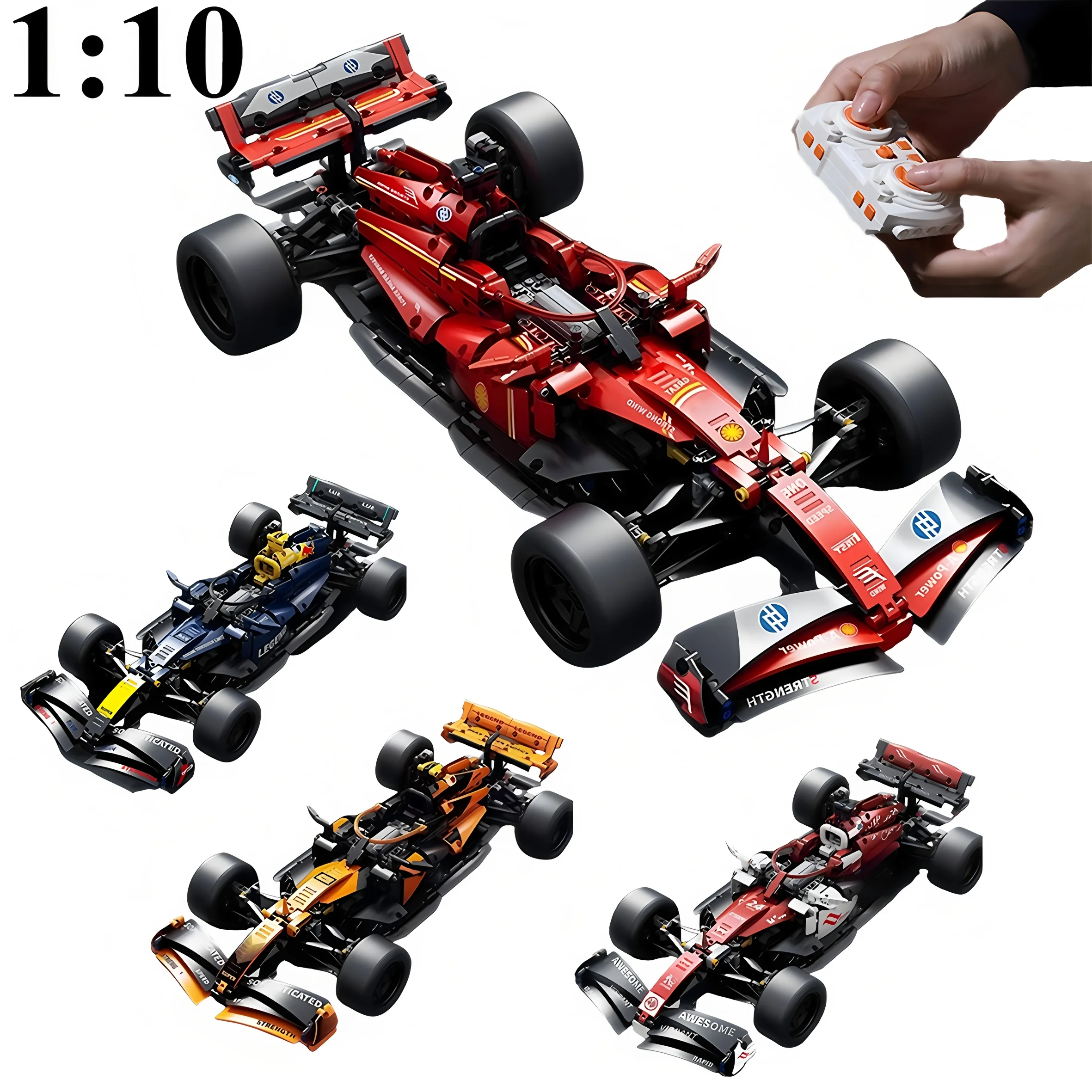 Voitures de course techniques, modèles de voitures de course, 1:10 bricolage super voiture de sport blocs de construction puzzle jouets, cadeaux pour enfants et adultes