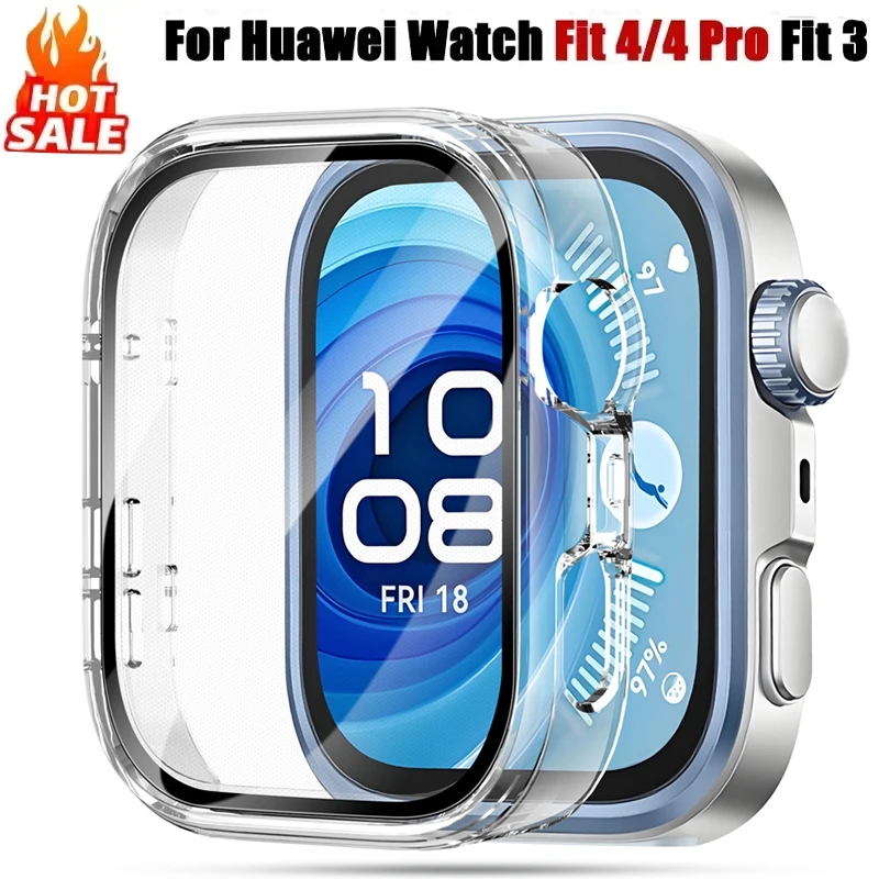 Gehärtetes Glas + Hülle für Huawei Watch Fit 4 Pro Cover Rundum-PC-Stoßstange Fit 4 Displayschutzfolie für Huawei Fit 4 Hülle Zubehör Image
