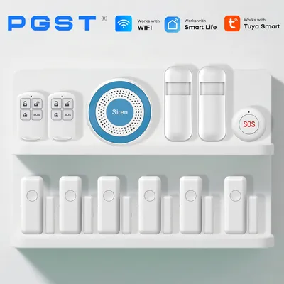 Wireless Home Alarm Kits Tuya WiFi Smart Security System 433 MHz Sirene Sensor, App-Steuerung für Büro Garage