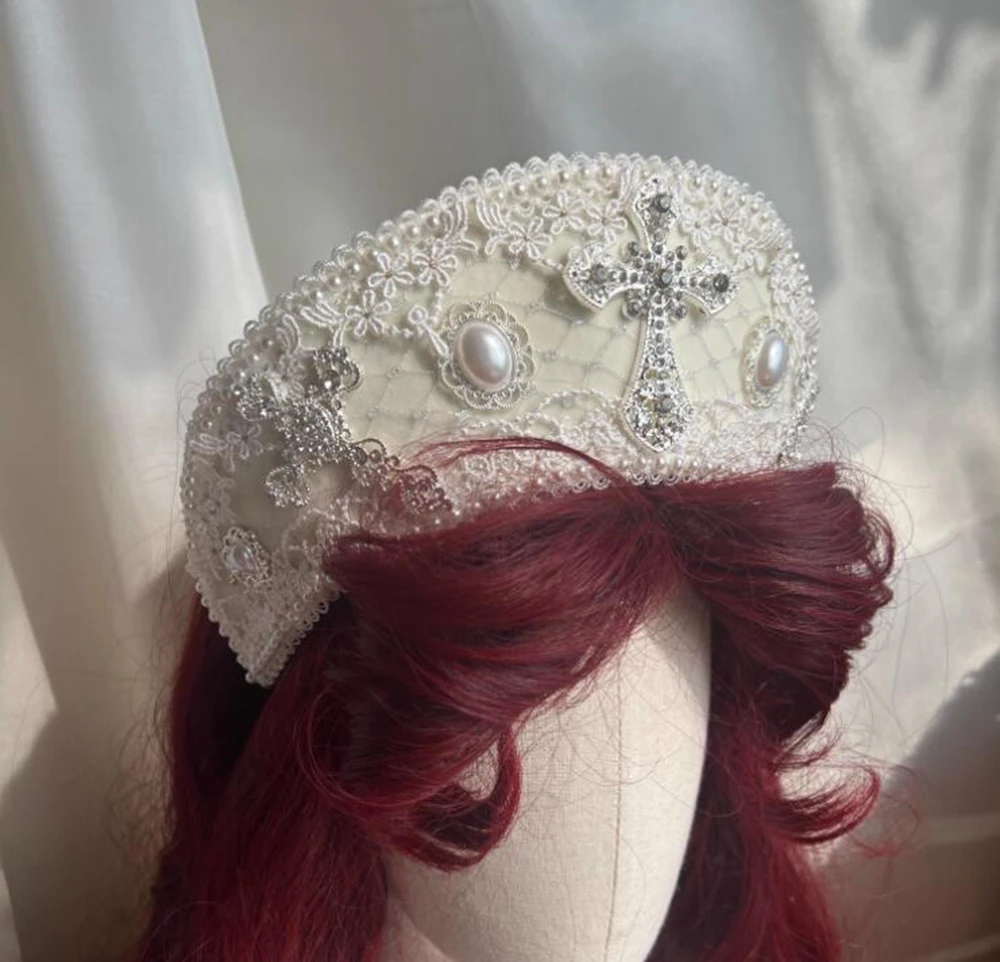 Renaissance Tudor Krone Stirnband Viktorianische Königin Elizabeth Tudor Französische Kapuze Anne Boleyn Cosplay Elisabethanischer Kopfschmuck Krone Image