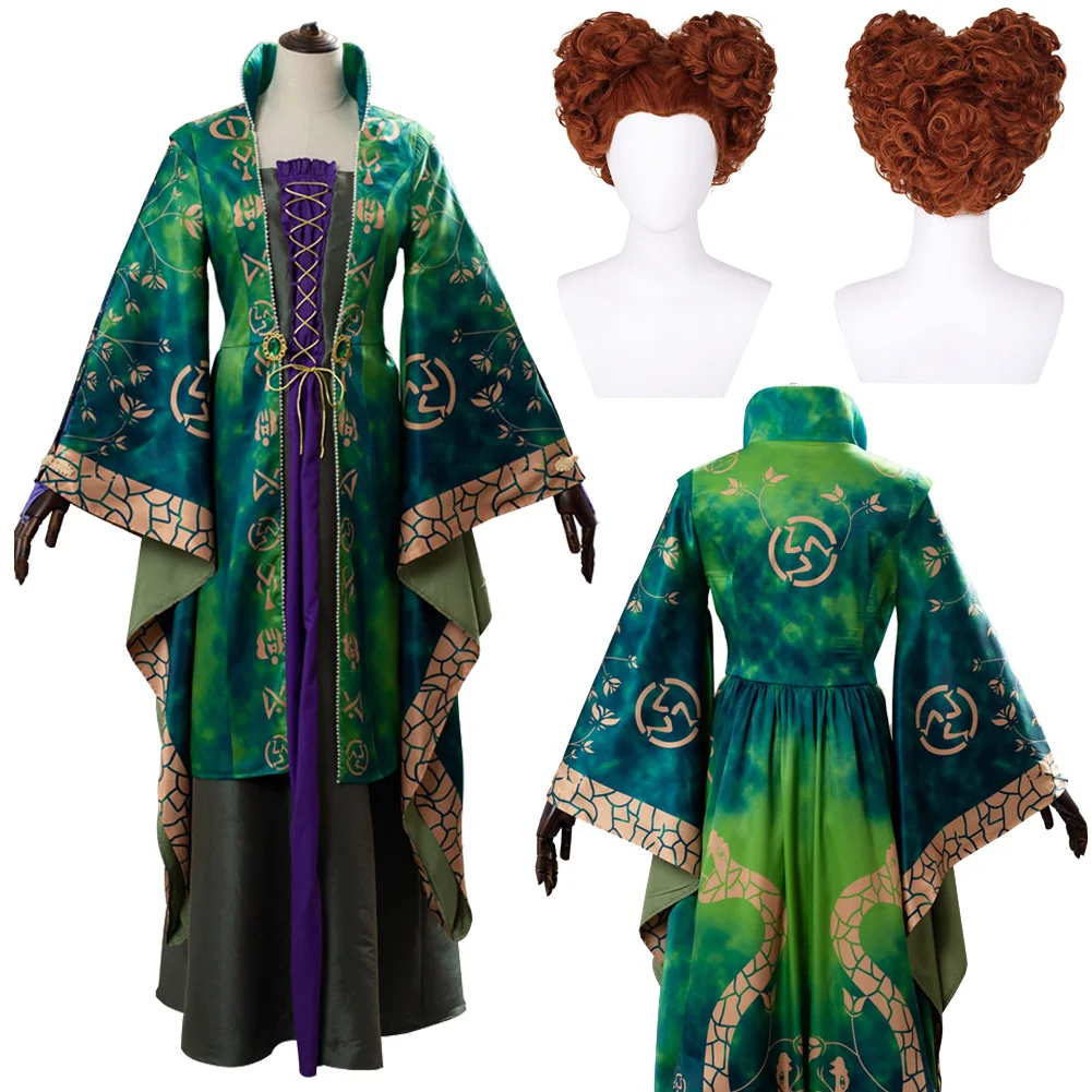 Winifred Cosplay Sanderson Rollenspiel Perücken 1993 Film Hocus der Hexe Pocus Kostüm Frauen Rollenspiel Fantasy Fancy Party Kleidung Image
