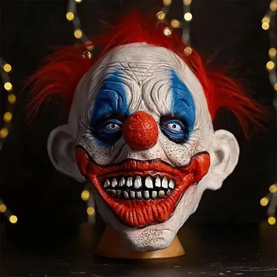 Halloween Lustige Clown Kopf Abdeckung Horror Party Cosplay Maske Dress Up Requisiten Joker Latex Masken Park Spukhaus Streich Helm Prop Image