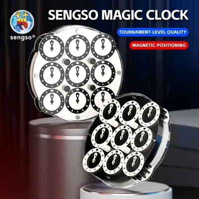 NEUE SENGSO Magische Uhr 4x4 Magnetische Puzzle Uhr Cube Puzzle Shengshou Drachen Skala Uhr 4x4 Spielzeug geschenk Image
