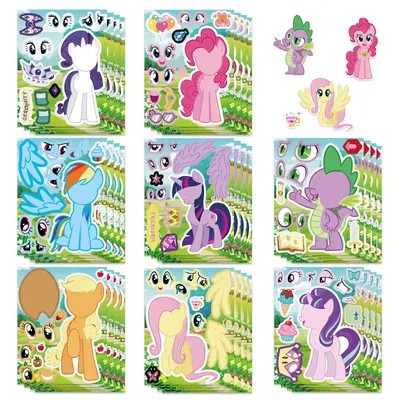 24 Teile/paket Regenbogen Pferd Gesicht Ändern Aufkleber Personalisierte Cartoon Make a Face Kreative DIY Puzzle Schreibwaren Aufkleber Image