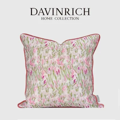 Davinrich Französisch Retro Wurf kissen bezüge Monet Garten Blumen 3d Jacquard dekorative Kissen bezug für Couch Sofa Stuhl Schlafzimmer Image