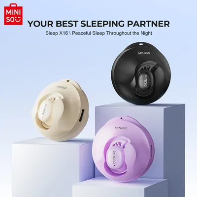 Miniso x16 Bluetooth-Kopfhörer 5,4 drahtlose Kopfhörer lange Akkulaufzeit Sport wasserdichte Headsets extra Bass mit Mikrofonen Image
