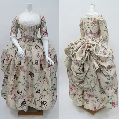 Robe A La Francaise 1780er Marie Antoinette Ballkleid Viktorianisch Französisch Hof Rokoko Barock Prinzessin Blumenkleid Theater Outfits Image