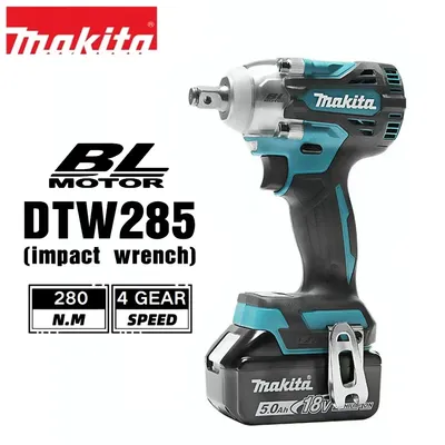 Makita DTW285 18 V bürstenloser Elektroschrauber, 280 Nm, 1/2 Zoll Sockel, wiederaufladbarer Bohrschrauber, kompatibel mit 18-V-Akku von Makita