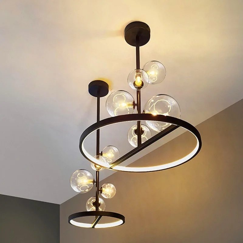 Nordic Stil Ring Led Decke Kronleuchter G9 für Wohnzimmer Schlafzimmer Flur Anhänger Lampe Dekor Innen Beleuchtung Kronleuchter Leuchte Image