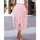 Per donna Gonna Gonne di garza Moda Casual Midi Vita media Gonne Semplice Orlo irregolare Fluido Micro-elastico Vacanza Streetwear Nero Rosa Primavera Poliestere