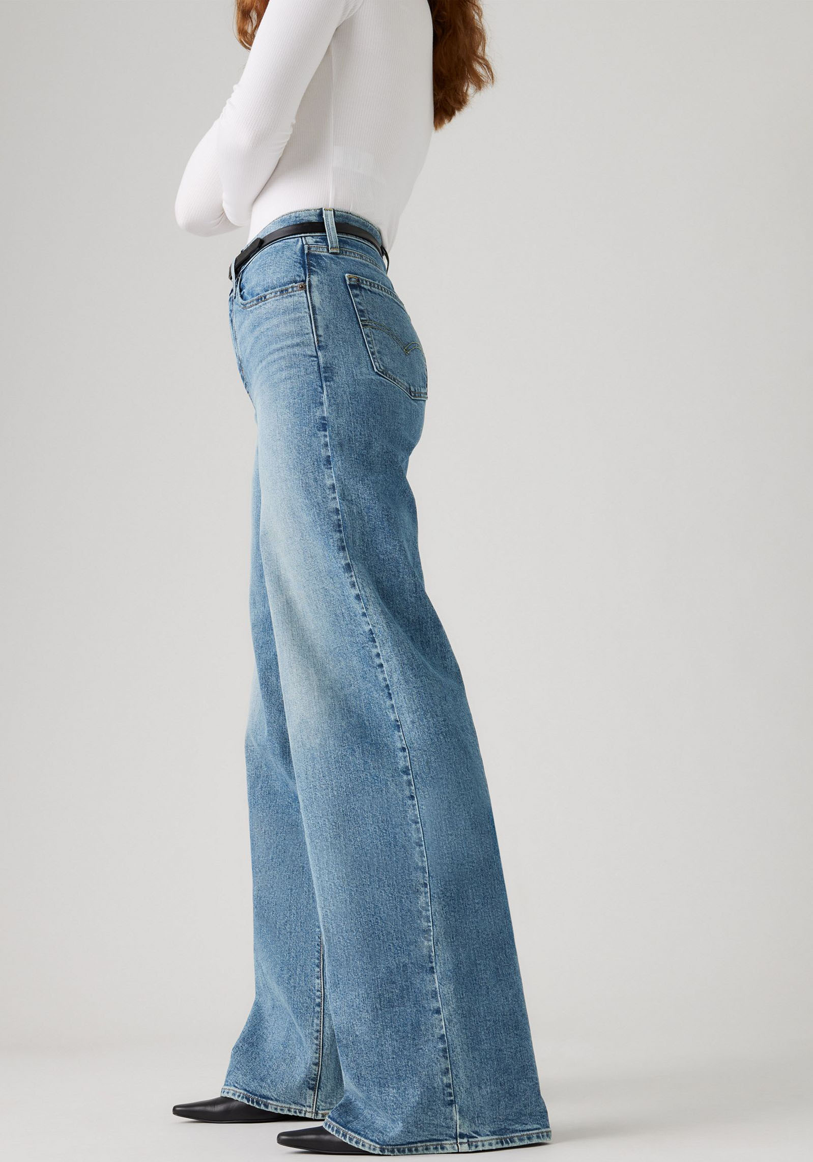 Schlagjeans LEVI'S "Levi's 728 High-Rise Wide-Leg Jeans", Damen, Gr. 30, Länge 32, sweet success, Denim/Jeans, Obermaterial: 98% Baumwolle, 2% Elasthan, normal lang, Jeans, weite Beinform