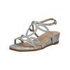 Keilsandalette ALMA EN PENA "ALMA EN PENA Sandalen Textil", Damen, Gr. 40, silber, Textil, casual, Schuhe