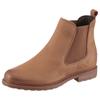 Chelseaboots TAMARIS, Damen, Gr. 40, braun (camelfarben), Nubukleder, Elastischer Einsatz, unifarben, used, klassisch, Schuhe, Blockabsatz, Stiefelette, Businesschuh, Schlupfboots, Anziehlasche