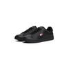 Sneaker TOMMY JEANS "ARCHIVE '98", Herren, Gr. 46, schwarz (schwarz uni), Nappaleder, Textil, unifarben, sportlich, Schuhe, Freizeitschuh, Streetwear, Halbschuh, Schnürer mit Logoflagge