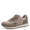 Keilsneaker TAMARIS, Damen, Gr. 39, grau (taupe kombiniert), Veloursleder, Textil, Lederimitat, kontrastfarbene Details, sportlich, Schuhe, Freizeitschuh, Halbschuh, Schnürschuh mit Kontrastbesätzen