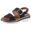 Plateausandaletten ARA "MALAGA", Damen, Gr. 43, blau (dunkelblau), Ziegenveloursleder, casual, Schuhe Riemchensandale Sandale, Plateausandale, Klettschuh in Bequemweite G (= weit)