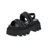 Riemchensandale BUFFALO "Buffalo Sandalen Lederimitat", Damen, Gr. 40, schwarz, Lederimitat, casual, Schuhe