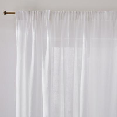 Aron Voile Panel in Polyester and Linen with Gathers