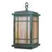 Gracie Oaks Kusiak 1-Light Outdoor Hanging Lantern Glass/Metal in Brown | 14.5 H x 8 W x 8 D in | Wayfair 29986CD8984F47D991939C64A47BCF2A