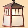 Arroyo Craftsman Raymond 1-Light Outdoor Hanging Lantern Glass/Metal in Black/Brown | 12.75 H x 8 W x 8 D in | Wayfair RH-8CS-BZ