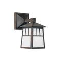 Arroyo Craftsman Raymond 1-Light Outdoor Wall Lantern Glass in Black | 14.75 H x 8 W x 11.13 D in | Wayfair RB-8WAM-BK