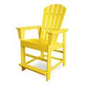 POLYWOOD® South Beach Counter Outdoor Chair Plastic in White/Yellow | 50.5 H x 26.5 W x 30.5 D in | Wayfair SBD24LE