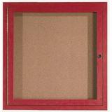 AARCO Aluminum Wall Mounted Enclosed Bulletin Board Cork/Metal in Red/White | 36 H x 36 W x 2 D in | Wayfair DCCW3636R