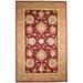 Red/Yellow 60 x 0.5 in Area Rug - Safavieh Traditions Masterpiece Hand-Tufted Silk Red/Gold Area Rug Wool | 60 W x 0.5 D in | Wayfair TD606C-5