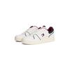 Sneaker TOMMY JEANS "TJM RETRO BASKET", Herren, Gr. 43, bunt (weiß, rot, blau), Leder, Lederimitat, sportlich, Schuhe, Freizeitschuh, Halbschuh, Schnürer mit Lochmuster
