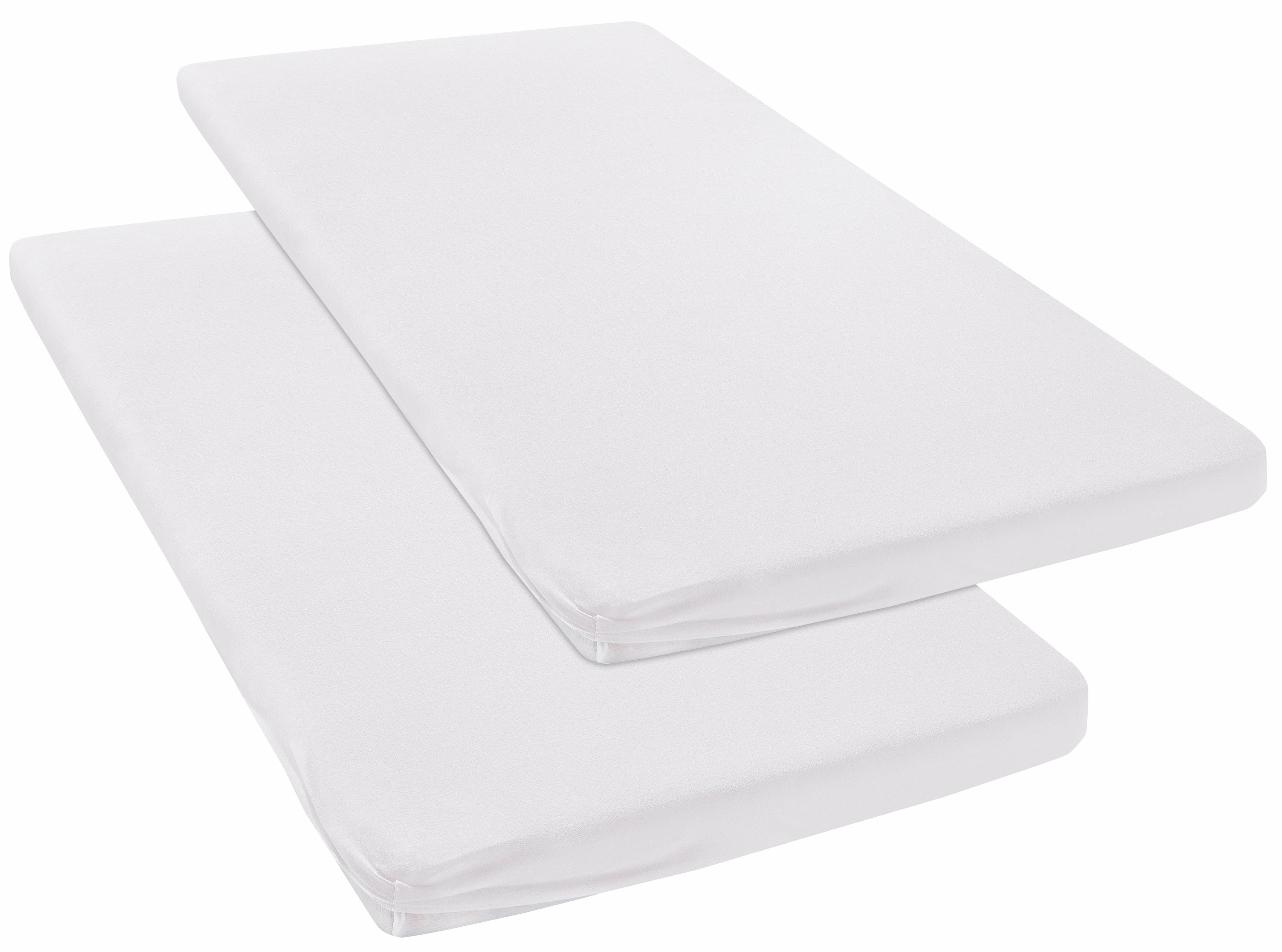 Spannbettlaken OTTO HOME "Physalis Topper Basic, in Gr. 90x200, 140x200 oder 180x200 cm", weiß, Bettlaken, Damen, B/L: 90cm x 200cm, 2 Stk., Jersey, 90x200 8, Jersey, Obermaterial: 100% Baumwolle, unifarben, Baumwolle, Matratzen bis 8 cm Höhe,...