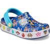 Clog CROCS "Paw Patrol Off Court Clog T", Kinder, Gr. 25, bunt (blau multi), Croslite, casual, Schuhe, Hausschuh, Kindergartenschuh mit coolem Motiv