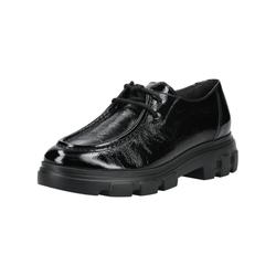 Schnürschuh PAUL GREEN "Paul Green Halbschuhe Leder", Damen, Gr. 40,5, schwarz (schwarz lack), Leder, casual, Schuhe