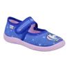 Hausschuh RICHTER "Mia WMS: Mittel", Kinder, Gr. 26, blau, Baumwolle, animal-print, casual, Schuhe, Kindergartenschuhe mit WMS, Größenschablone zum Download
