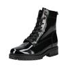 Schnürstiefelette GABOR COMFORT "Gabor Comfort Stiefelette Leder", Damen, Gr. 39, schwarz (schwarz lack), Leder, casual, Schuhe