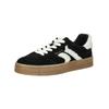 Sneaker TAMARIS "Tamaris Sneaker Leder/Textil", Damen, Gr. 38, schwarz (schwarz, weiß), Leder, Textil, casual, Schuhe