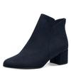 Stiefelette TAMARIS, Damen, Gr. 42, blau (navy), Textil, unifarben, Veloursleder, elegant, Schuhe, Blockabsatz, Basicstiefelette in veganer Verarbeitung