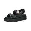 Plateausandaletten STEVE MADDEN "STEVE MADDEN Sandalen Leder", Damen, Gr. 39, schwarz, Leder, casual, Schuhe
