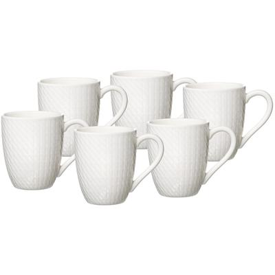 Becher RITZENHOFF & BREKER "Saphir", weiß, B:11,5cm H:9,5cm Ø:8cm, Porzellan, Trinkgefäße, Kaffeebecher, 6er Set, je 320 ml Image