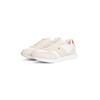 Sneaker TOMMY HILFIGER "TH EASY RUNNER", Damen, Gr. 37, beige (beige, orange), Veloursleder, Leder, sportlich, Schuhe, Freizeitschuh, Halbschuh, Schnürer, auffälliger Besatz an der Ferse