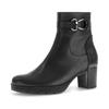 Stiefelette GABOR "St. Tropez", Damen, Gr. 42, schwarz, Kalbsleder, unifarben, elegant, Schuhe, Blockabsatz, Businessstiefelette mit Schmuckelement