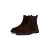 Chelseaboots TOMMY HILFIGER "HILFIGER COMFORT LWT SDE CHELSEA", Herren, Gr. 43, braun (dunkelbraun), Veloursleder, modisch, Schuhe, Blockabsatz, Herbstmode, Businessschuh, beidseitiger Stretcheinsatz