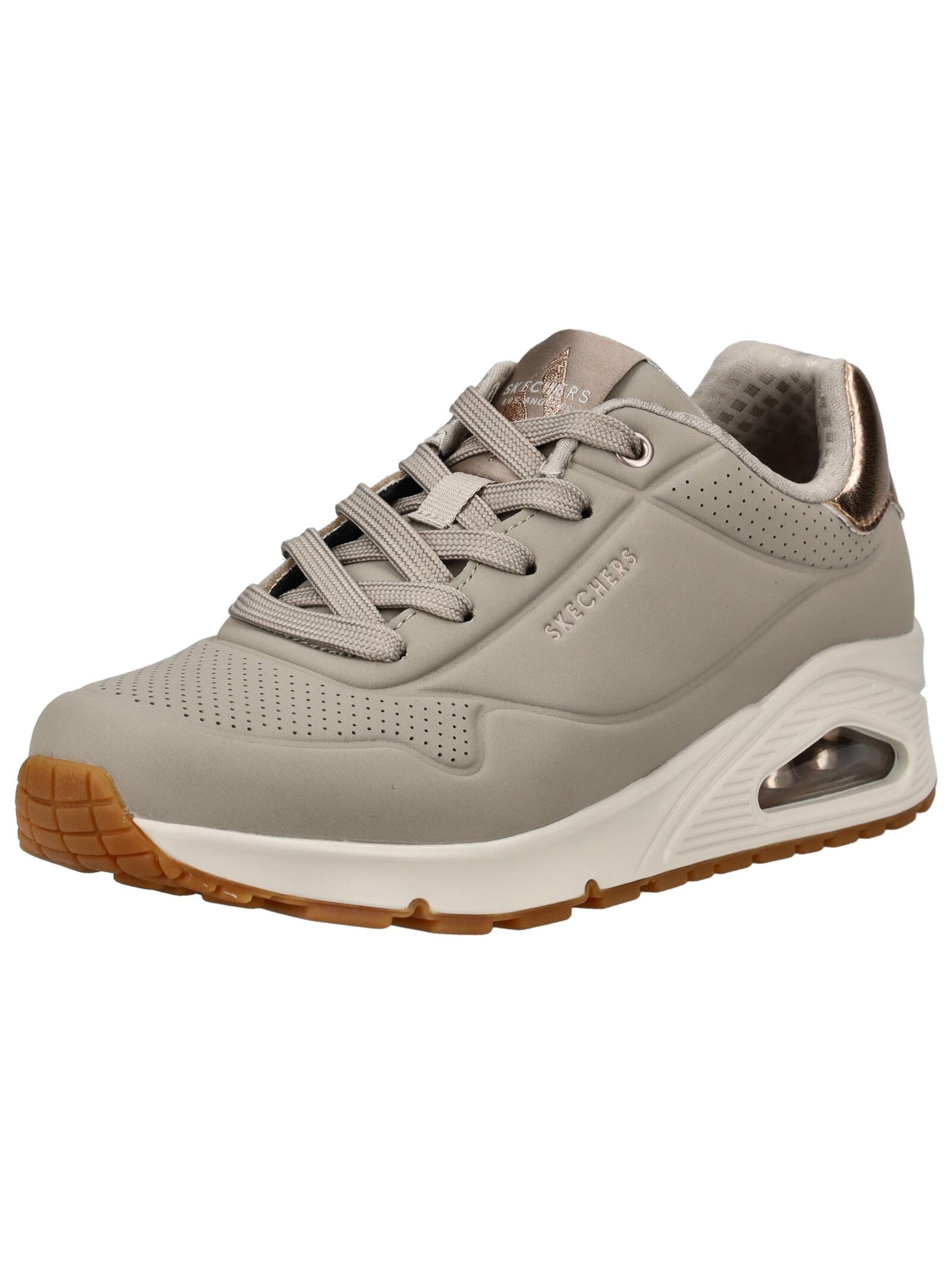 Sneaker SKECHERS "Skechers Sneaker Lederimitat", Damen, Gr. 36, grau, Lederimitat, Schuhe Sneaker