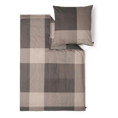 Bettwäsche BUGATTI "bugatti Satin-Flanell Kombi-Bettwäsche", braun (braun, beige), B/L: 135cm x 200cm, , Mako-Satin-Flanell, B: 80cm, Mako-Satin, Flanell, Obermaterial: 100% Baumwolle, Bettwäsche, in hochwertiger 2-in-1-Qualität Image