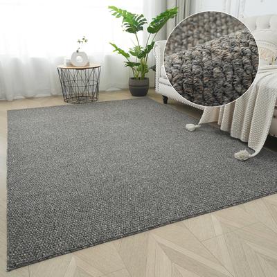 Teppich S.OLIVER "Lenni" Gr. 6, grau (dunkelgrau), B:200cm H:10mm L:290cm, Kunstfaser, Teppiche, Uni-Farben, kurzflor, waschbar, Wohnzimmer, Schlafzimmer Image