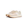 Plateausneaker TOMMY JEANS "TJW CLEATED RUNNER", Damen, Gr. 36, rosa (weiß, beige, rose), Veloursleder, Leder, sportlich, Schuhe, Freizeitschuh, Halbschuh, Schnürer mit Kontrastbesatz