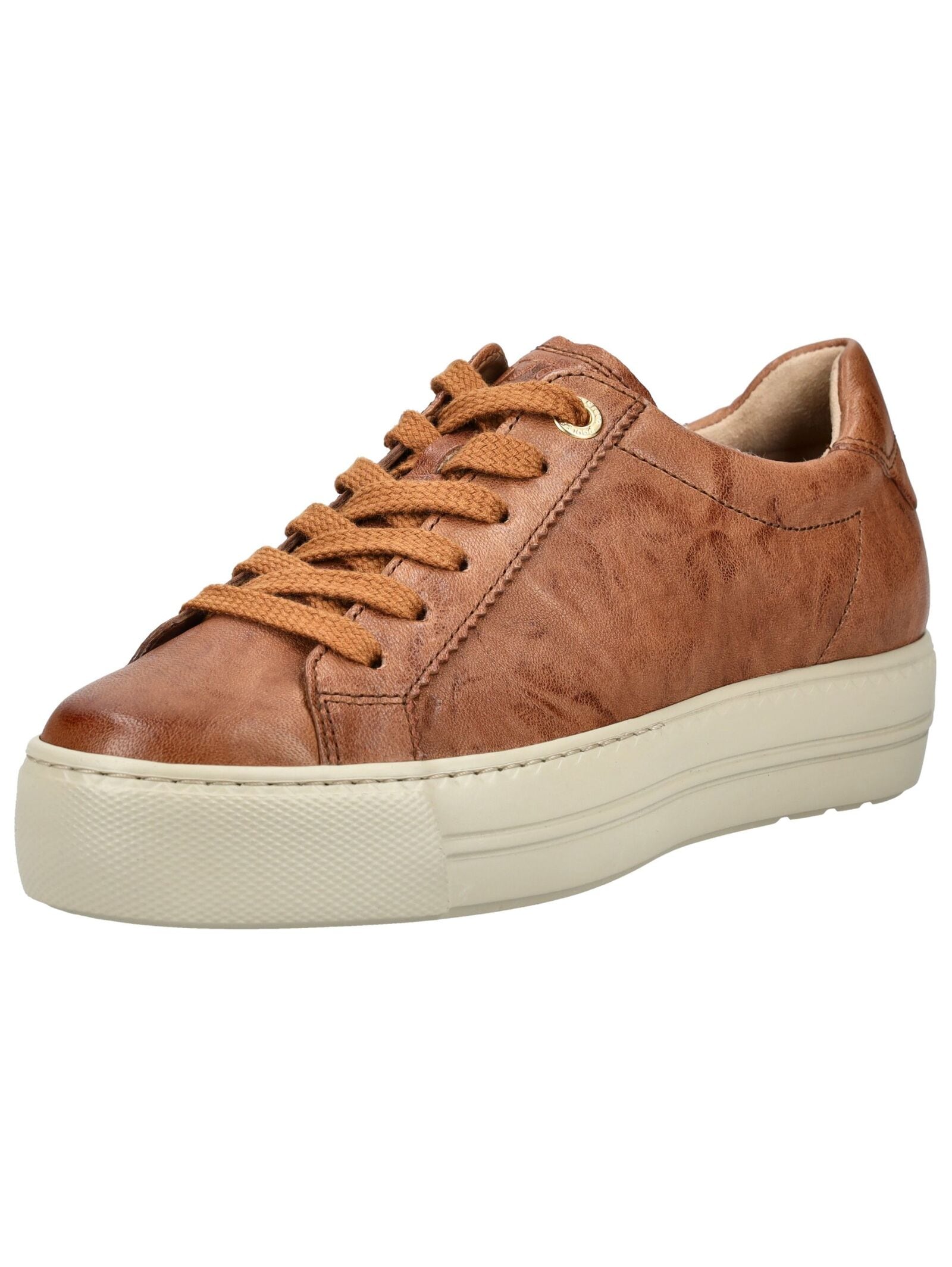 Sneaker PAUL GREEN "Paul Green Sneaker Glattleder", Damen, Gr. 40,5, braun (cognac), Glattleder, Schuhe Sneaker