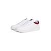 Sneaker TOMMY HILFIGER "TH BASKET CORE LTH", Herren, Gr. 48, bunt (weiß, rot, blau), Leder, Lederimitat, Textil, sportlich, Schuhe, Freizeitschuh, Halbschuh, Schnürer, Logo-Aufnäher an der Schuhzunge