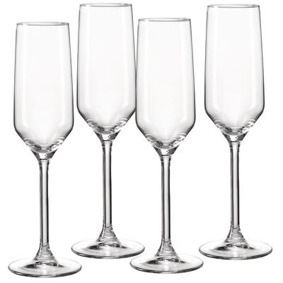 Sektglas RITZENHOFF & BREKER "Rumba", transparent, B:5,5cm H:23cm Ø:5,5cm, Glas, Trinkgefäße, 4er Set, je 220 ml Image